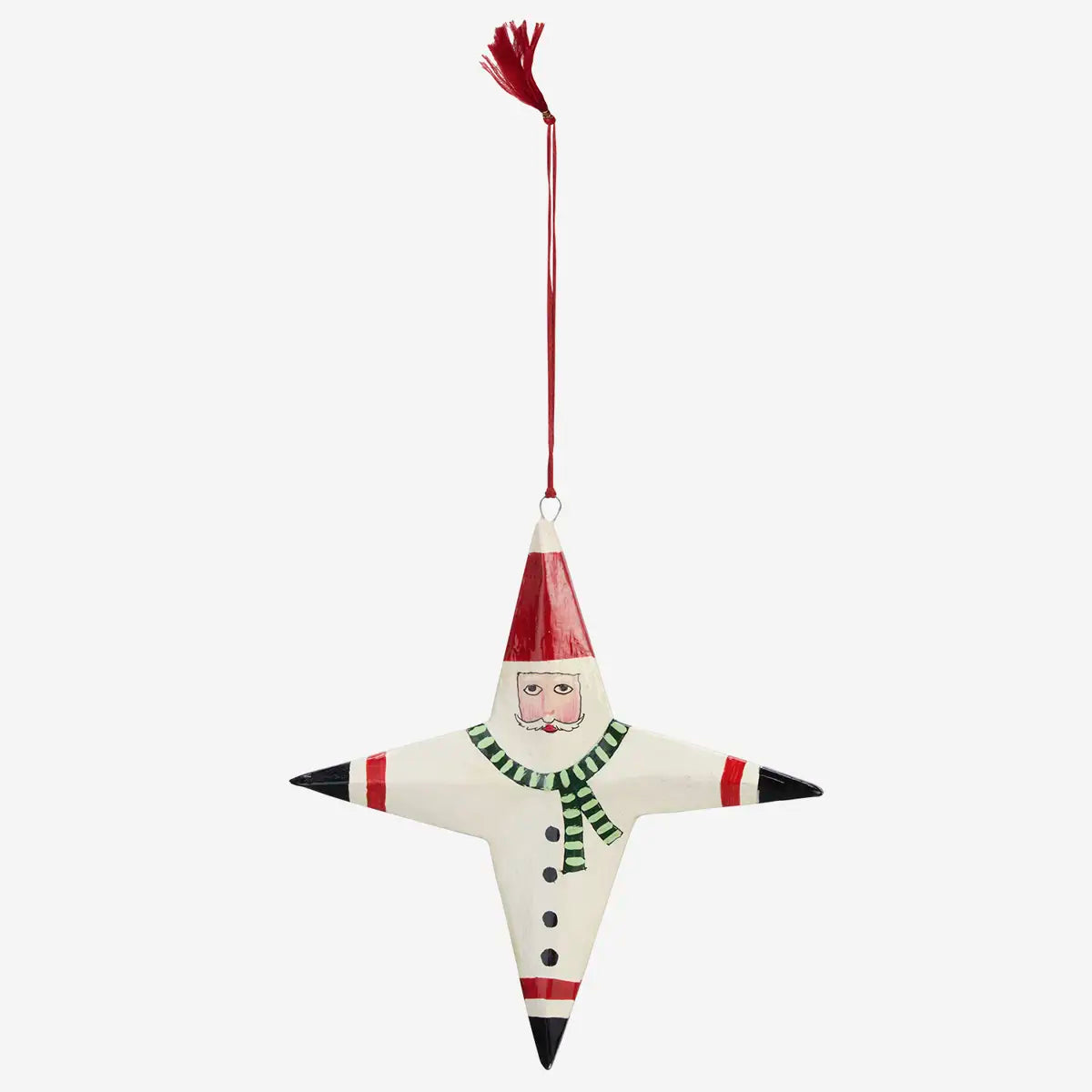 Santa - Stella legno - Decorazione