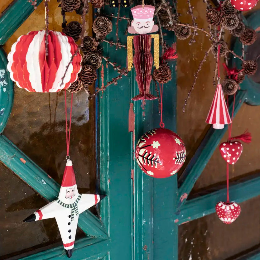 Santa - Stella legno - Decorazione