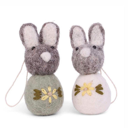 Bunnies - Embroidered flower