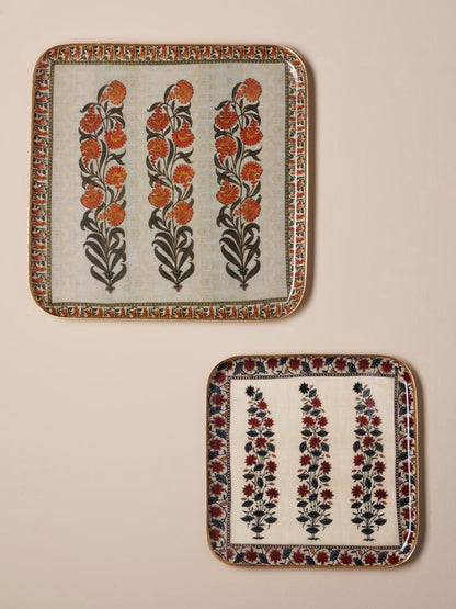 Vassoi decorati - Deco floreali - Quadrati