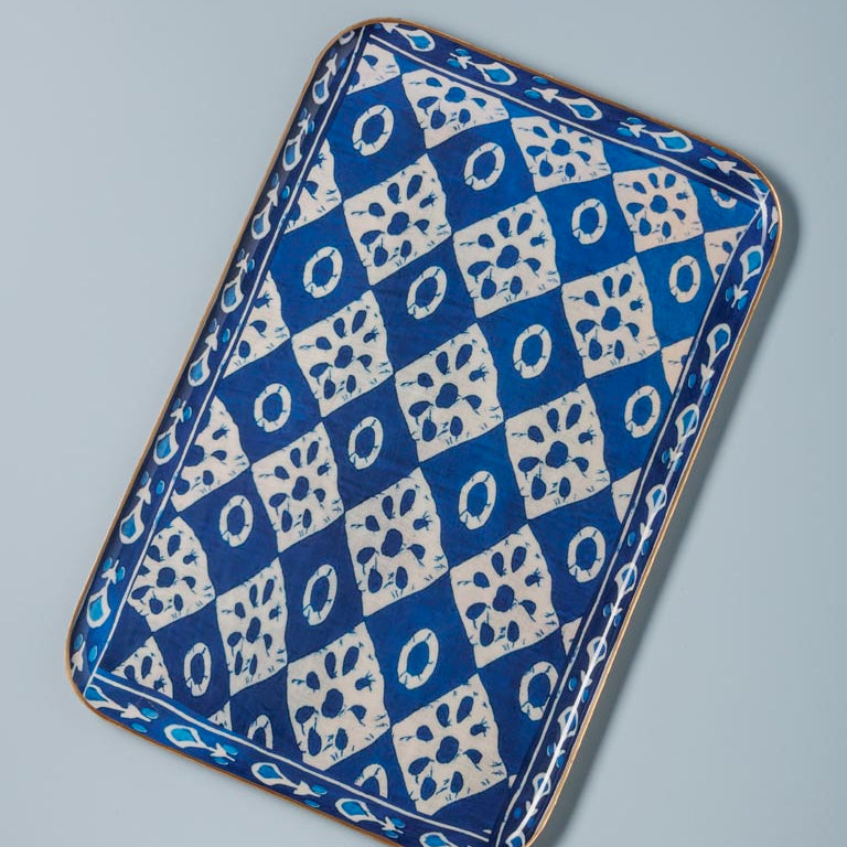 Vassoi decorati - Deco Blu - Rettangolari