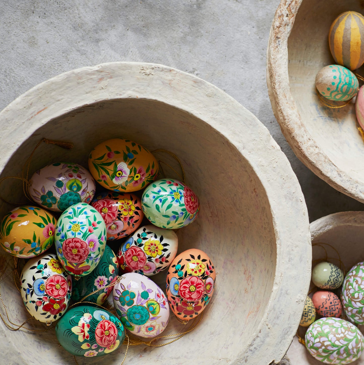Uova colorate - papier mâché - Decorazione