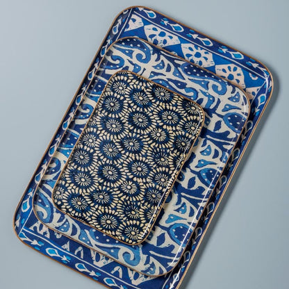Vassoi decorati - Deco Blu - Rettangolari