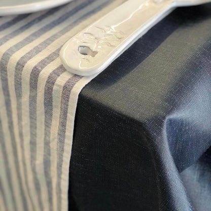 Fabric by the meter - Resined linen - Marine Blue