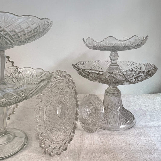 Glass cake stands - Diam 22 - Vintage