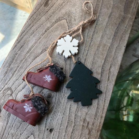 Scarponcini rossi con fiocco - Decorazioni Natale