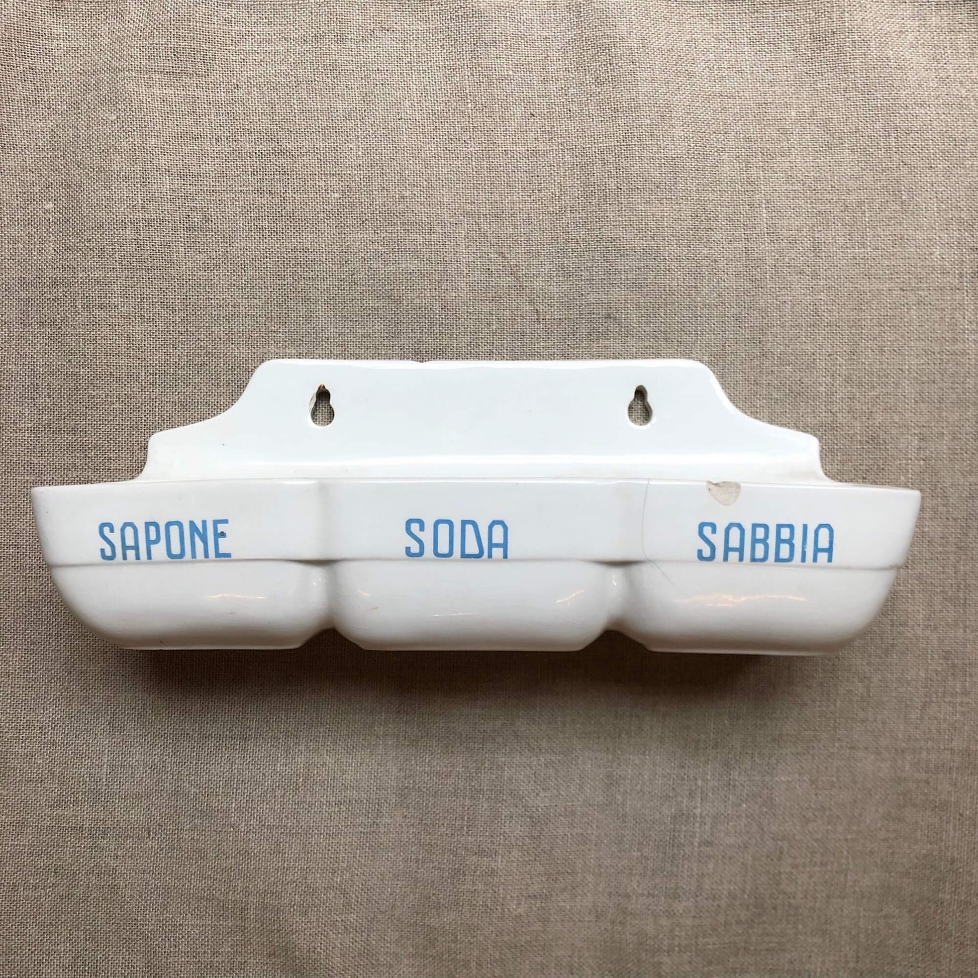 Contenitore Sapone/Sabbia/Soda - Ceramica italiana Laveno - Vintage Vintage 34x11x12cm