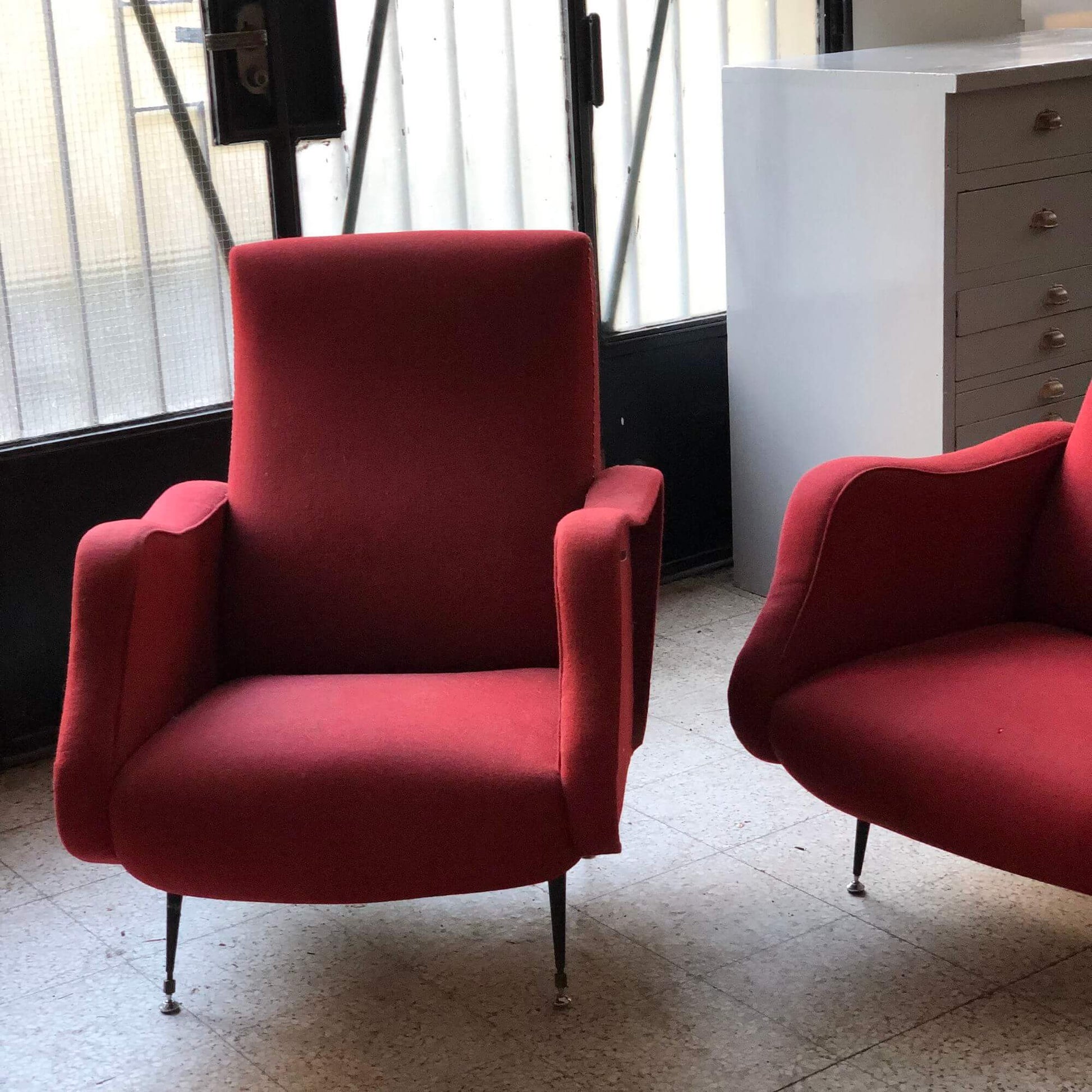 SET 2 Poltrone - Rosso - Vintage Vintage