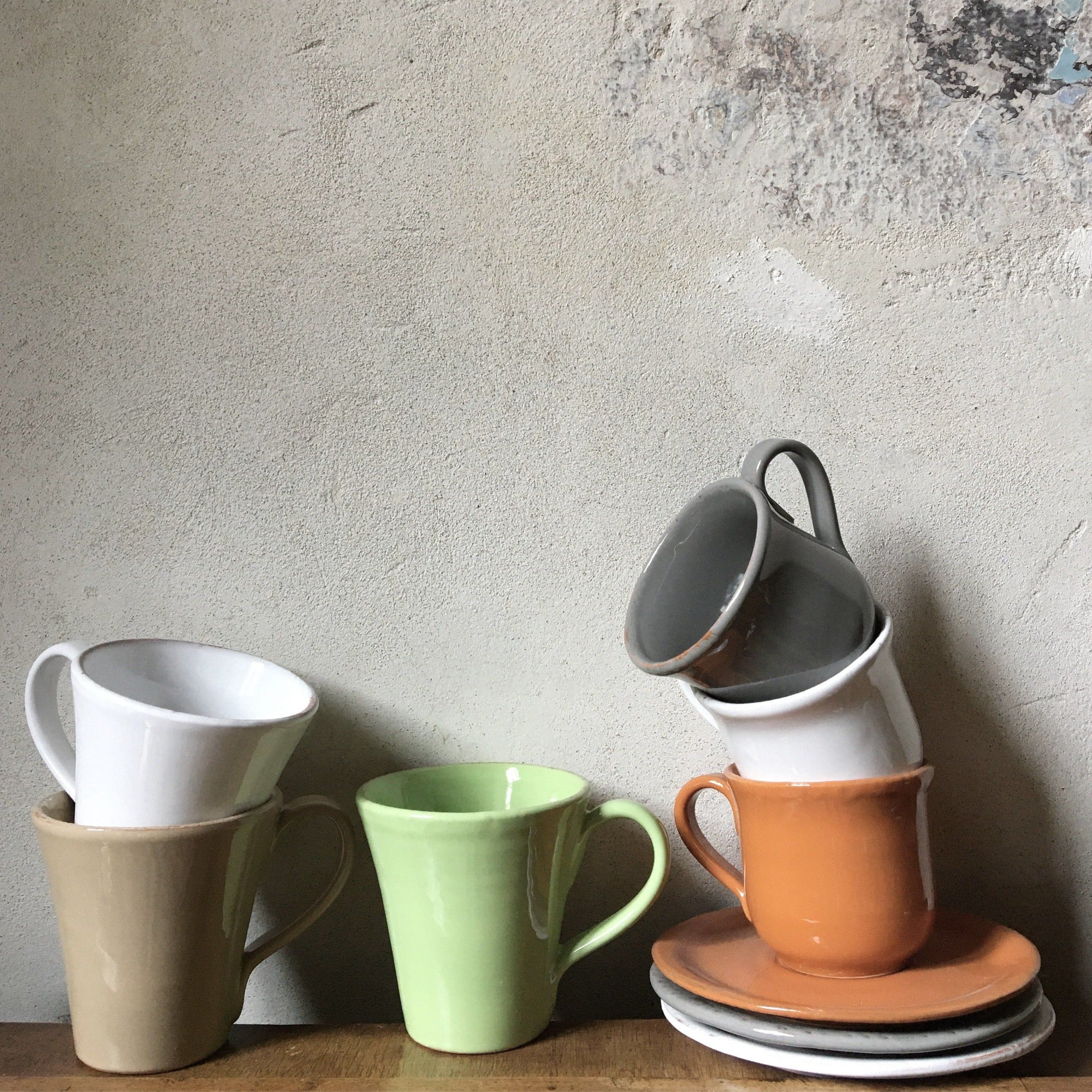 GMUNDNER KERAMIK Tazza Colazione Toni Lo Sciatore 0.3L Fatte A Mano In Austria Grigio
